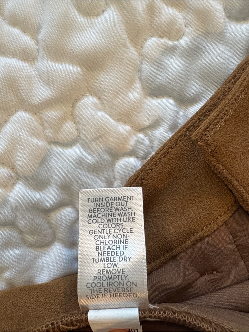 J. Jill Camel Suede-Look 4-Pocket Pants with Branded Button - Picture 6 of 6